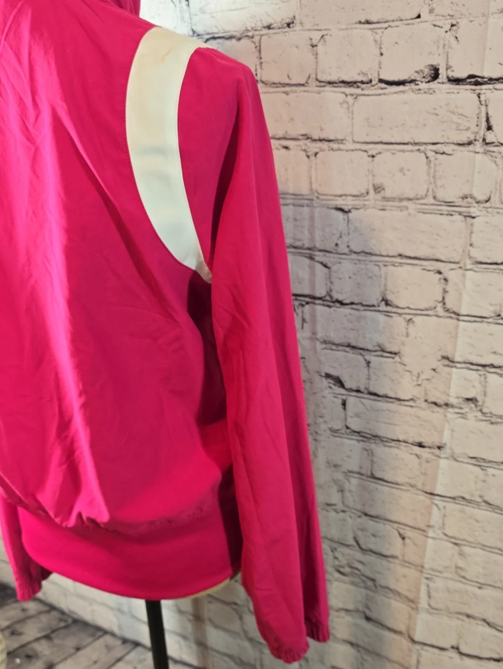 Nike Women's Hot Pink Track Jacket with White Panels Size M